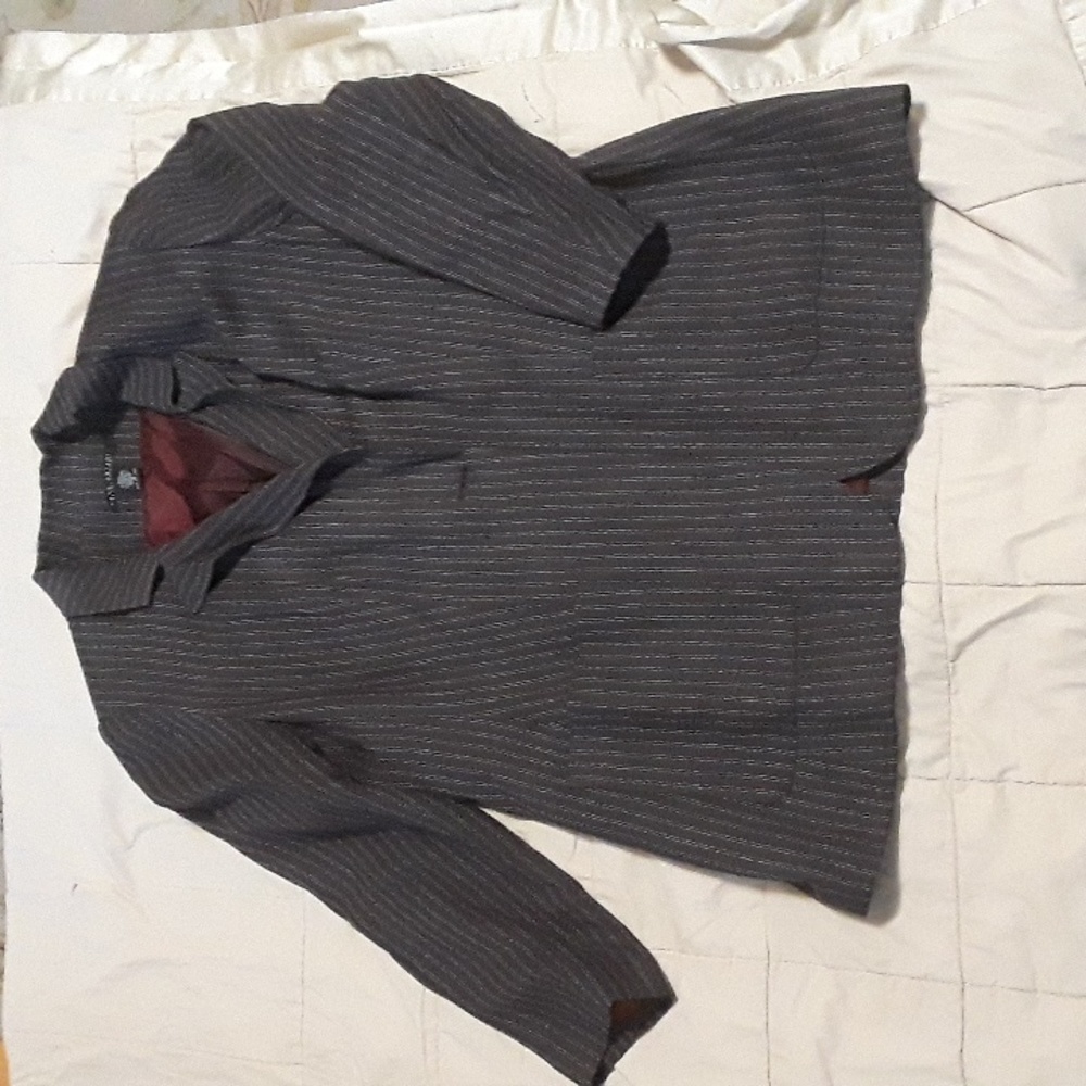 Vintage Lane Bryant Brown Pinstripe Blazer 16 - Picture 4 of 8